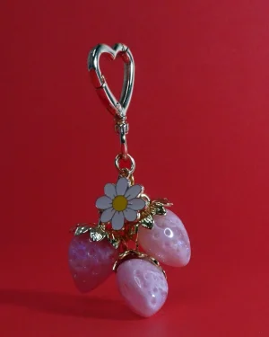 Llavero Charm Frutillas Rosas